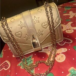 Aldo Gold Crossbody Bag with Elegant Chain Strap